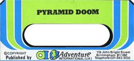 Top of cartridge artwork for Pyramid Of Doom on the Acorn BBC Micro.