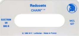 Top of cartridge artwork for Redcoats on the Acorn BBC Micro.