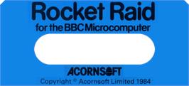 Top of cartridge artwork for Rocket Raid on the Acorn BBC Micro.