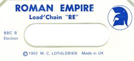 Top of cartridge artwork for Roman Empire on the Acorn BBC Micro.