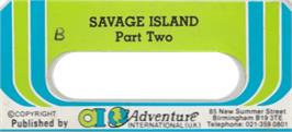 Top of cartridge artwork for Savage Island Part 2 on the Acorn BBC Micro.