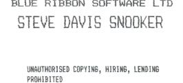 Top of cartridge artwork for Steve Davis Snooker on the Acorn BBC Micro.