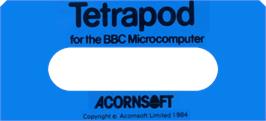 Top of cartridge artwork for Tetrapod on the Acorn BBC Micro.
