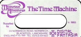 Top of cartridge artwork for Time Machine, The on the Acorn BBC Micro.