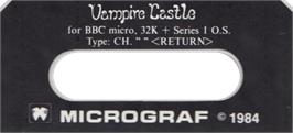 Top of cartridge artwork for Vampire Castle on the Acorn BBC Micro.