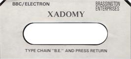 Top of cartridge artwork for Xadomy on the Acorn BBC Micro.