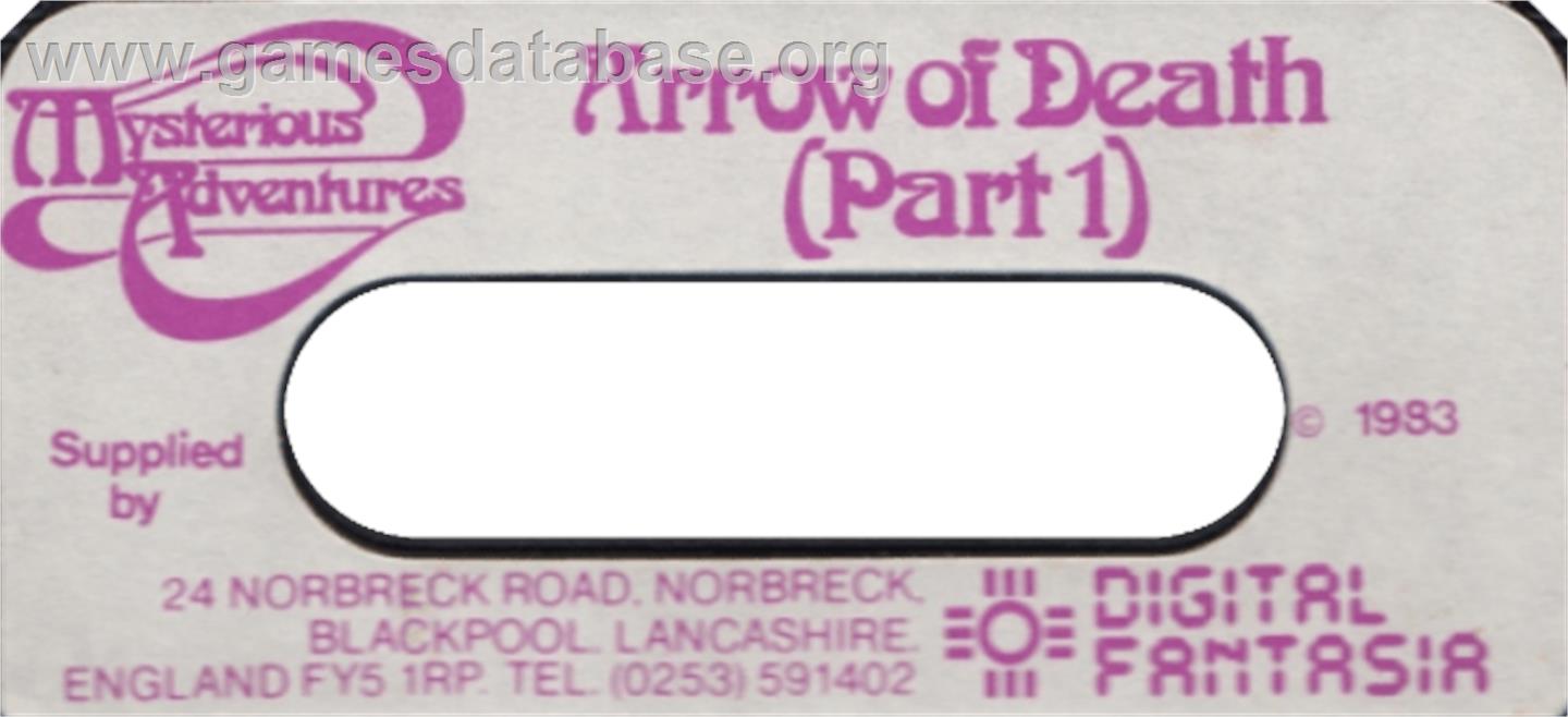 Arrow of Death - Part I - Acorn BBC Micro - Artwork - Cartridge Top