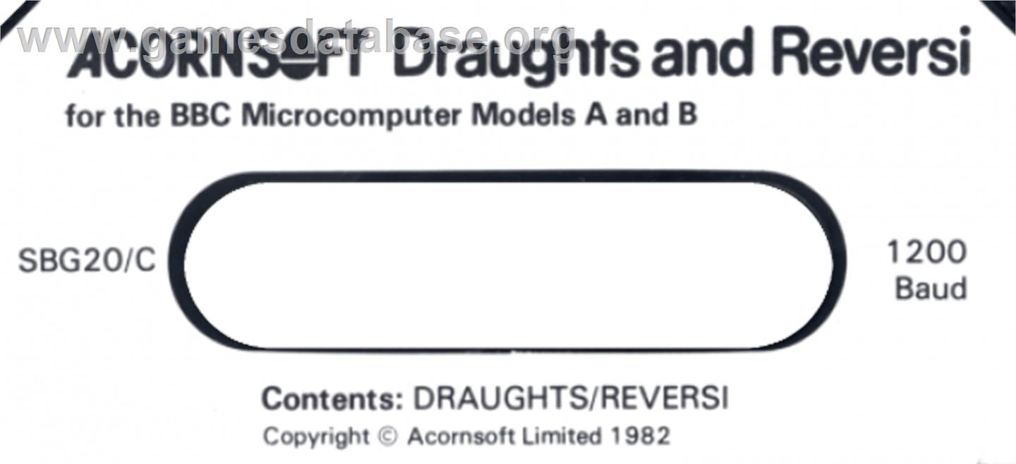 Draughts (Acornsoft) - Acorn BBC Micro - Artwork - Cartridge Top