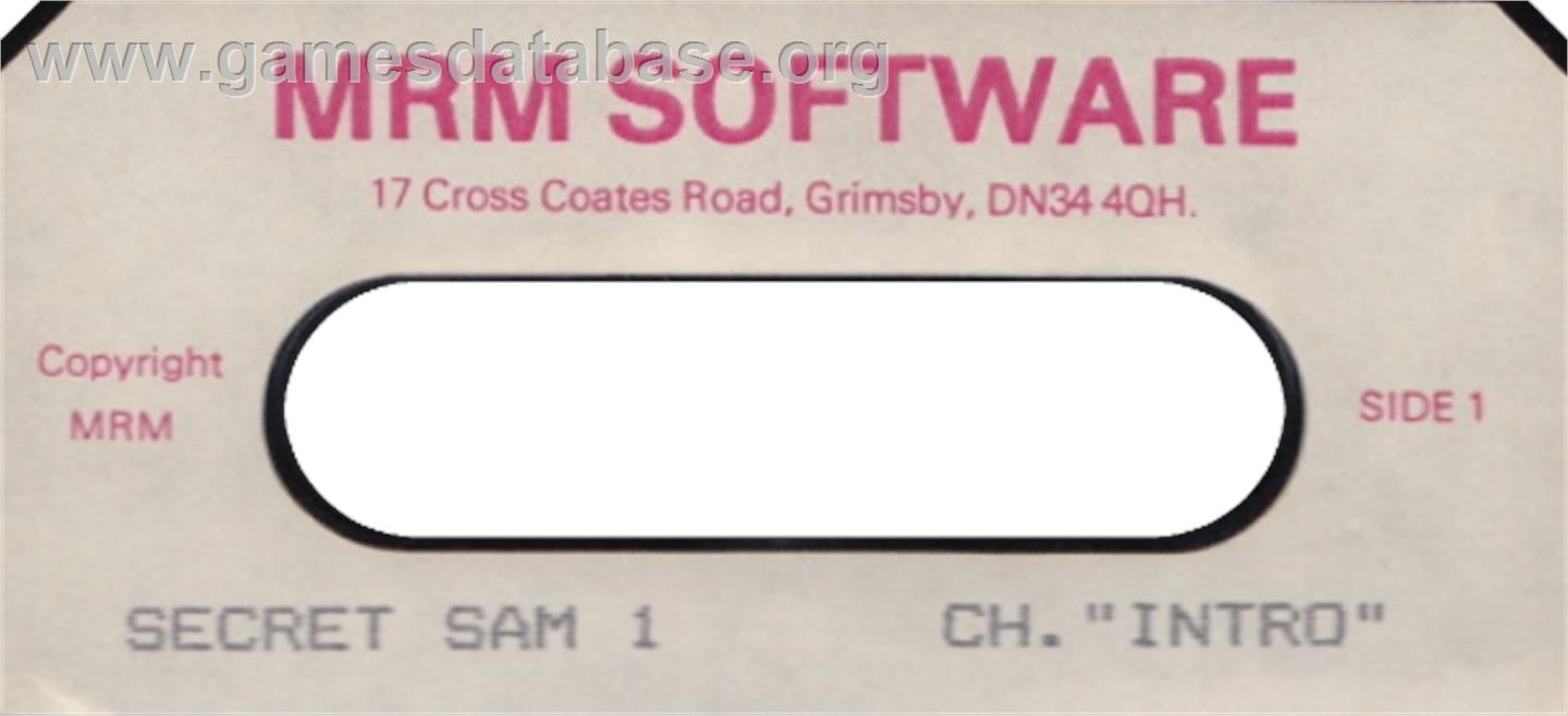 Secret Sam 1 - Acorn BBC Micro - Artwork - Cartridge Top