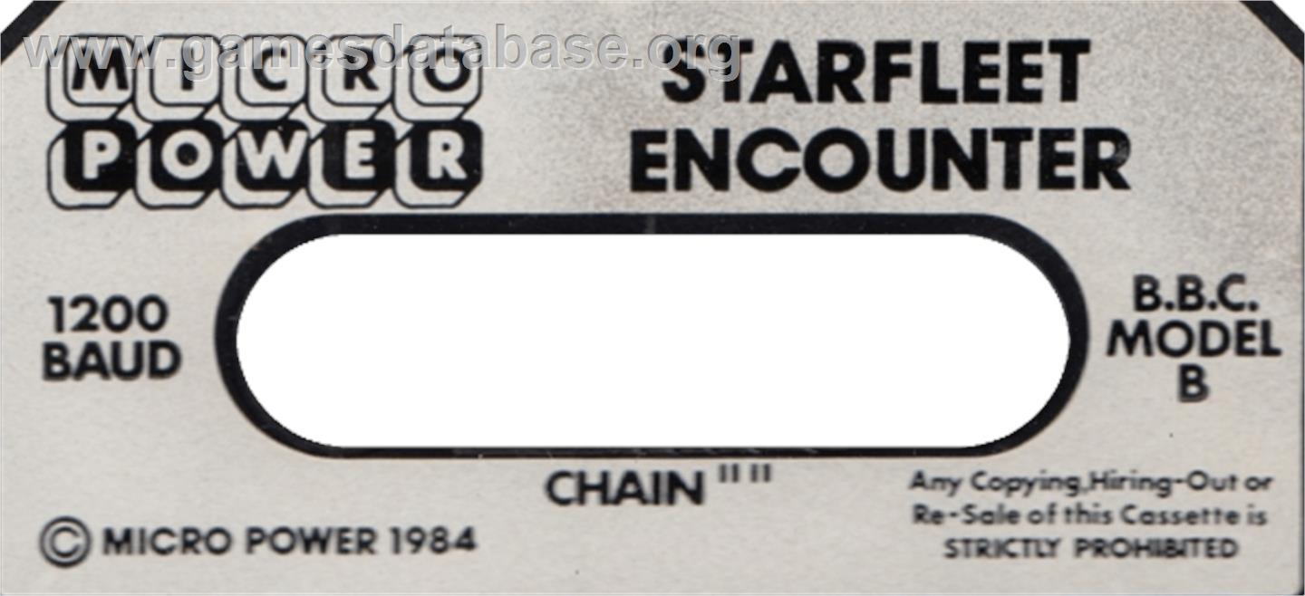 Starfleet Encounter - Acorn BBC Micro - Artwork - Cartridge Top