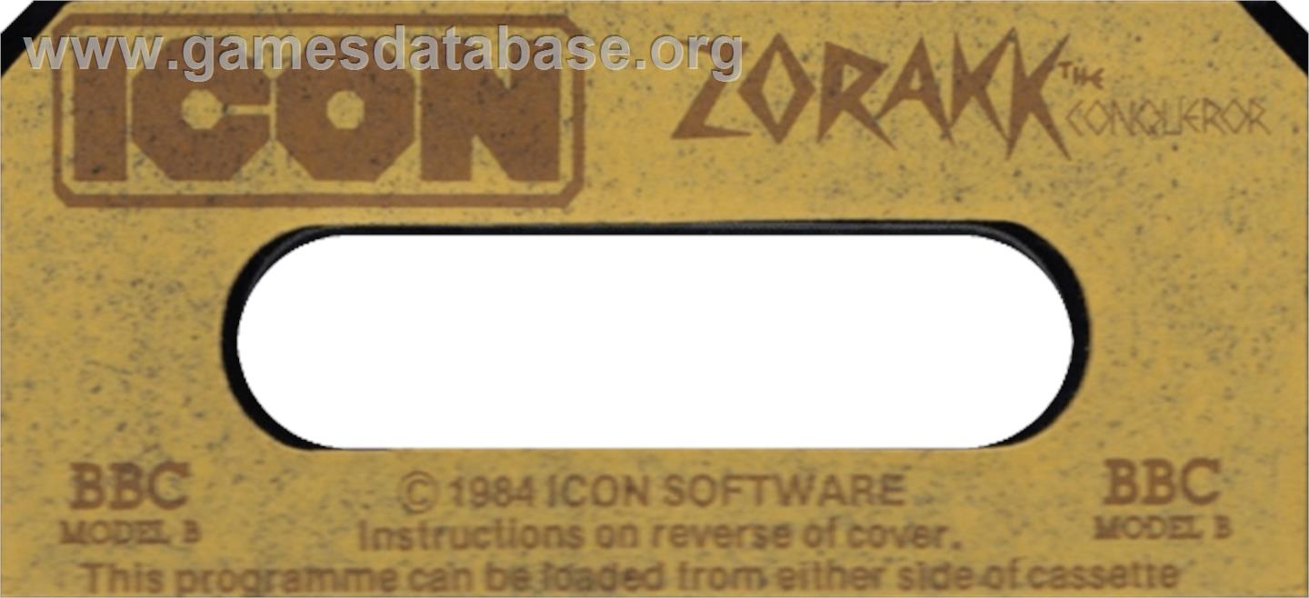Zorakk The Conqueror - Acorn BBC Micro - Artwork - Cartridge Top