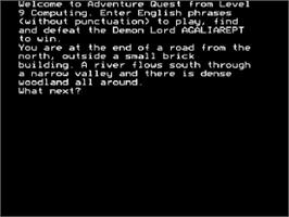 In game image of Adventure Quest on the Acorn BBC Micro.