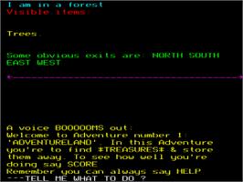 In game image of Adventureland on the Acorn BBC Micro.