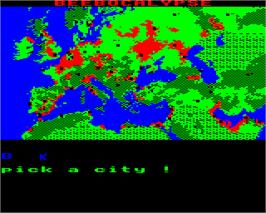 In game image of Apocalypse on the Acorn BBC Micro.