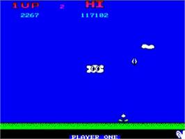 In game image of April Showers on the Acorn BBC Micro.
