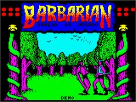 In game image of Barbarian - The Ultimate Warrior on the Acorn BBC Micro.