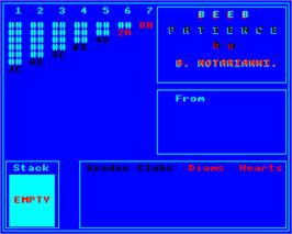 In game image of Beeb Patience on the Acorn BBC Micro.