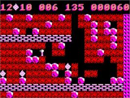 In game image of Boulder Dash on the Acorn BBC Micro.