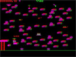 In game image of Bounty Bob Strikes Back! on the Acorn BBC Micro.