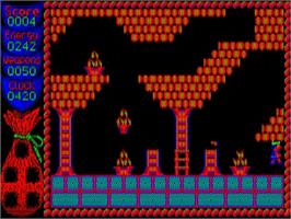 In game image of Camelot on the Acorn BBC Micro.