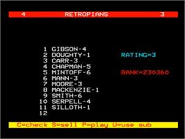 In game image of Champions! on the Acorn BBC Micro.