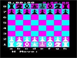 In game image of Chess (Acornsoft) on the Acorn BBC Micro.