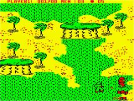 In game image of Commando on the Acorn BBC Micro.