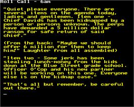 In game image of Cops on the Acorn BBC Micro.