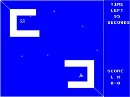 In game image of Cosmic Combat on the Acorn BBC Micro.