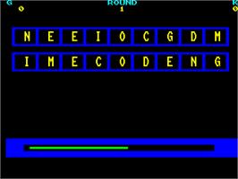 In game image of Countdown on the Acorn BBC Micro.