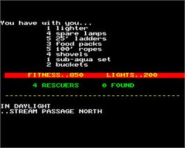 In game image of Death's Head Hole on the Acorn BBC Micro.