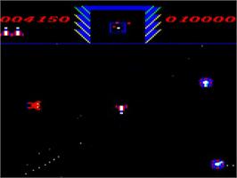 In game image of Death Star on the Acorn BBC Micro.