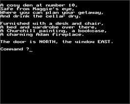 In game image of Denis Through The Drinking Glass on the Acorn BBC Micro.