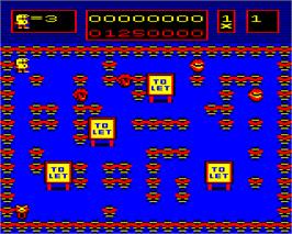 In game image of Dickie Brickie on the Acorn BBC Micro.