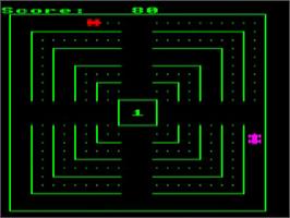 In game image of Dodgems on the Acorn BBC Micro.