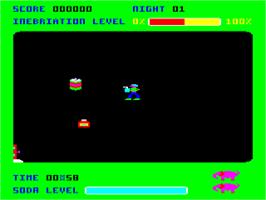 In game image of Drunken Dan on the Acorn BBC Micro.
