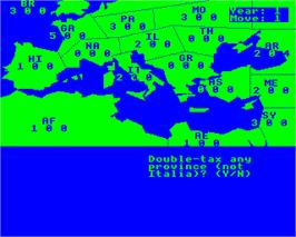 In game image of Emperor on the Acorn BBC Micro.