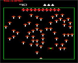 In game image of Exterminator on the Acorn BBC Micro.