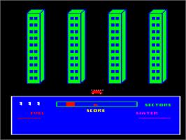 In game image of Firechief on the Acorn BBC Micro.