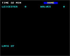 In game image of Football Director on the Acorn BBC Micro.