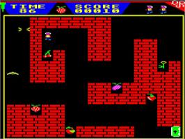In game image of Forbidden Fruit on the Acorn BBC Micro.