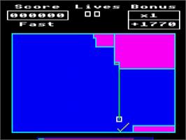 In game image of Frenzy on the Acorn BBC Micro.