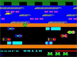 In game image of Frog, The on the Acorn BBC Micro.