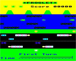 In game image of Froglet on the Acorn BBC Micro.