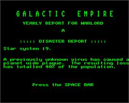 In game image of Galactic Empire on the Acorn BBC Micro.