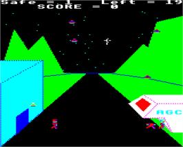 In game image of Galactic Patrol on the Acorn BBC Micro.