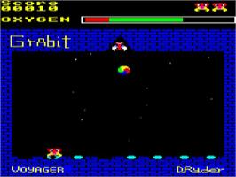 In game image of Grabit on the Acorn BBC Micro.