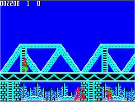 In game image of Green Beret on the Acorn BBC Micro.