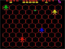 In game image of Guy In The Hat, The on the Acorn BBC Micro.