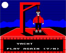 In game image of Hangman (Sigma Soft) on the Acorn BBC Micro.